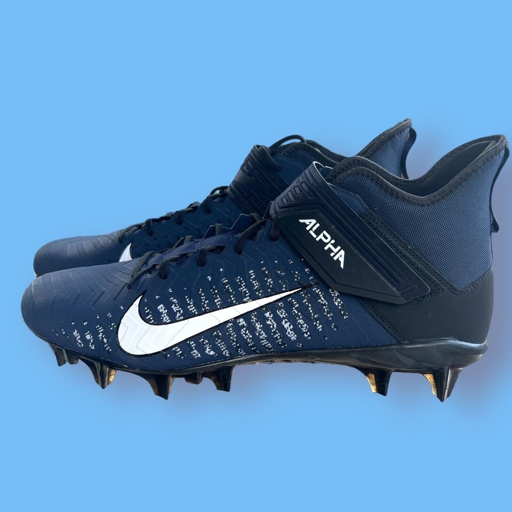 Men’s Nike Alpha Menace Pro 2 Mid Navy Blue Football Cleats Size 17 AQ3209-403